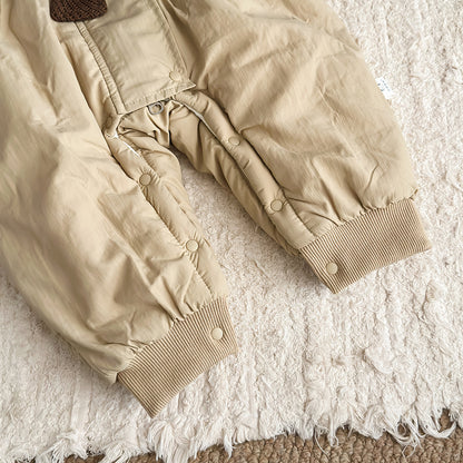 アウタージャンプスーツ 中綿 厚手 フード付 ボア カバーオール【mh0011692】