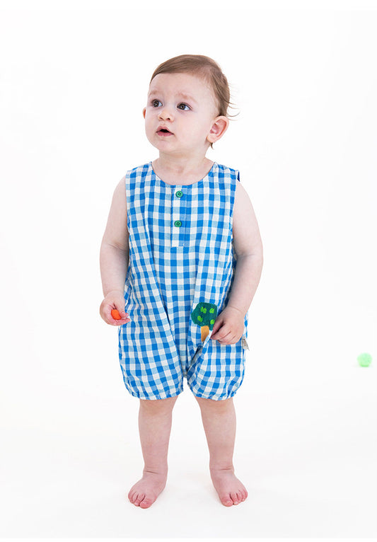 Gingham Sleeveless Jumpsuit Romper [mh0013216]