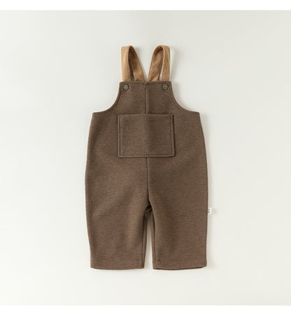 サロペット ウール調 厚手 しっぽ付 オーバーオール 防寒【mh0011707】