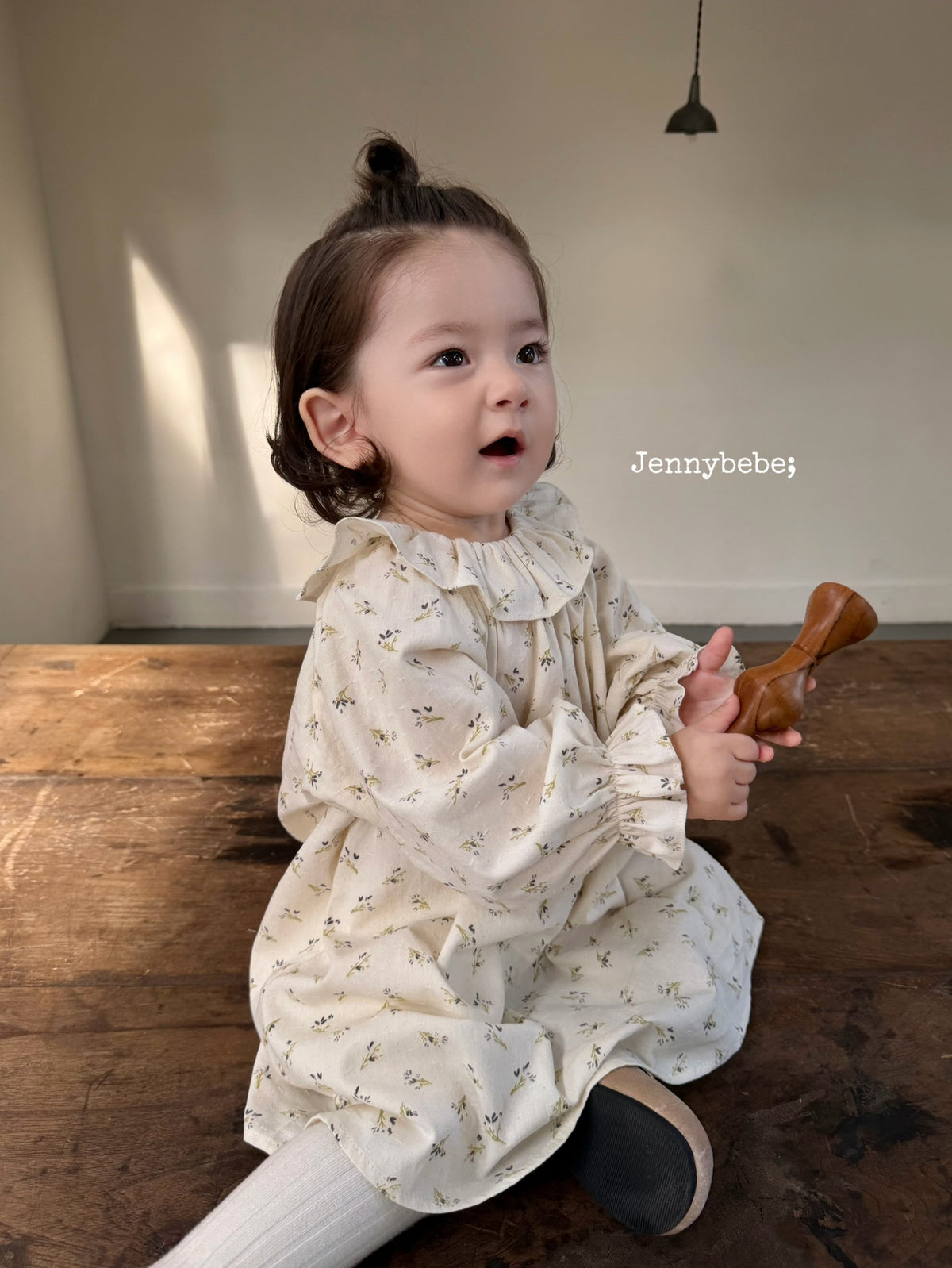 Kids' Floral Ruffle Collar Long-Sleeve Dress [mh0014320]