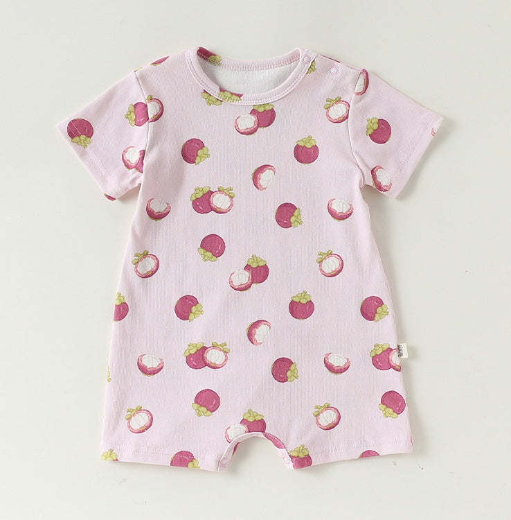 Fruit Pattern Cotton Romper フルーツ 半袖ロンパース【mh0013044】
