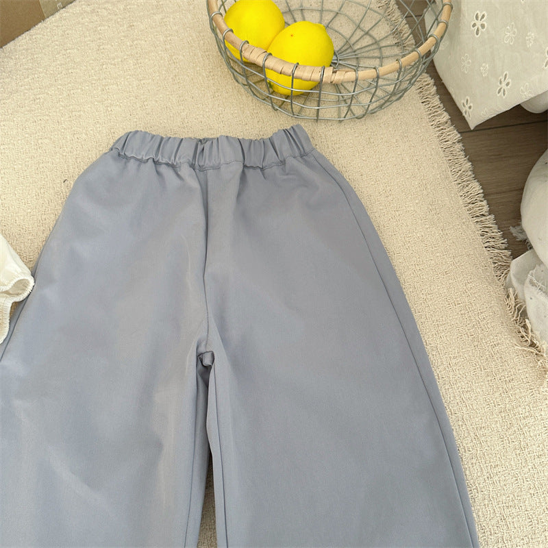 キッズ 裾フリル ストレートパンツ ロングパンツ【mh0014160】