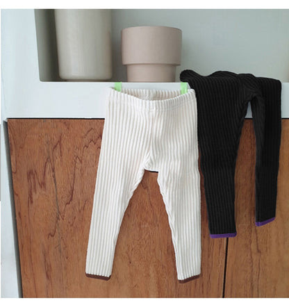 Ribbed Cotton Pajama & Leggings Set Long Sleeve T-shirt Leggings Set [mh0012644]