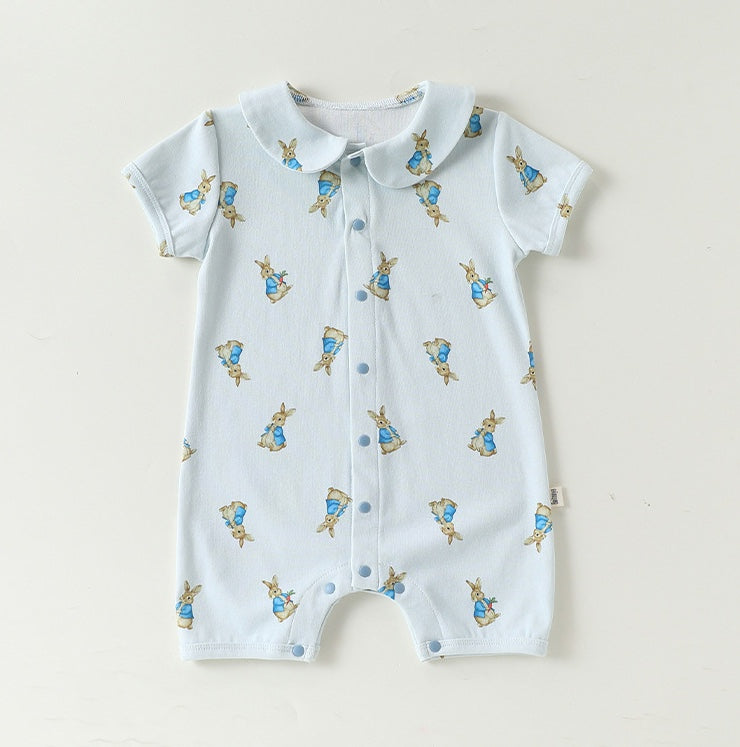 Plaid Cotton Romper ドールカラー 半袖ロンパース【mh0013028】