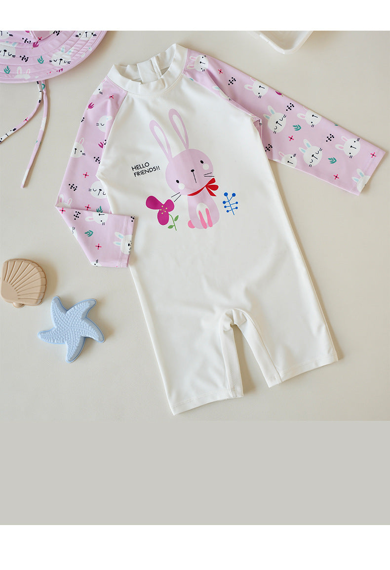 UPF50 Plus Cartoon Long Sleeve One-piece Animal Print Long Sleeve Swimsuit [mh0012594]