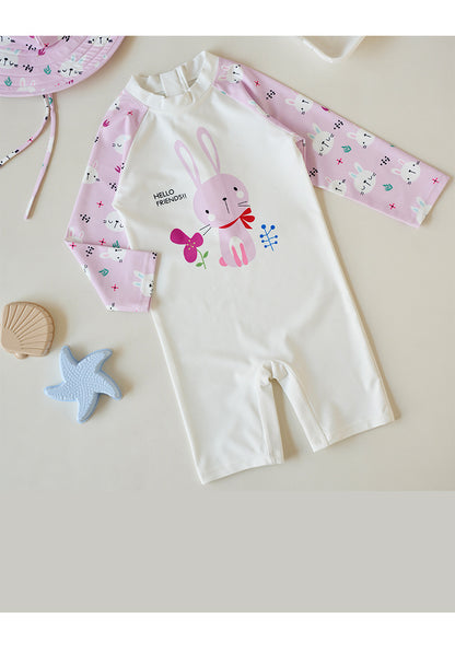 UPF50 Plus Cartoon Long Sleeve One-piece Animal Print Long Sleeve Swimsuit [mh0012594]