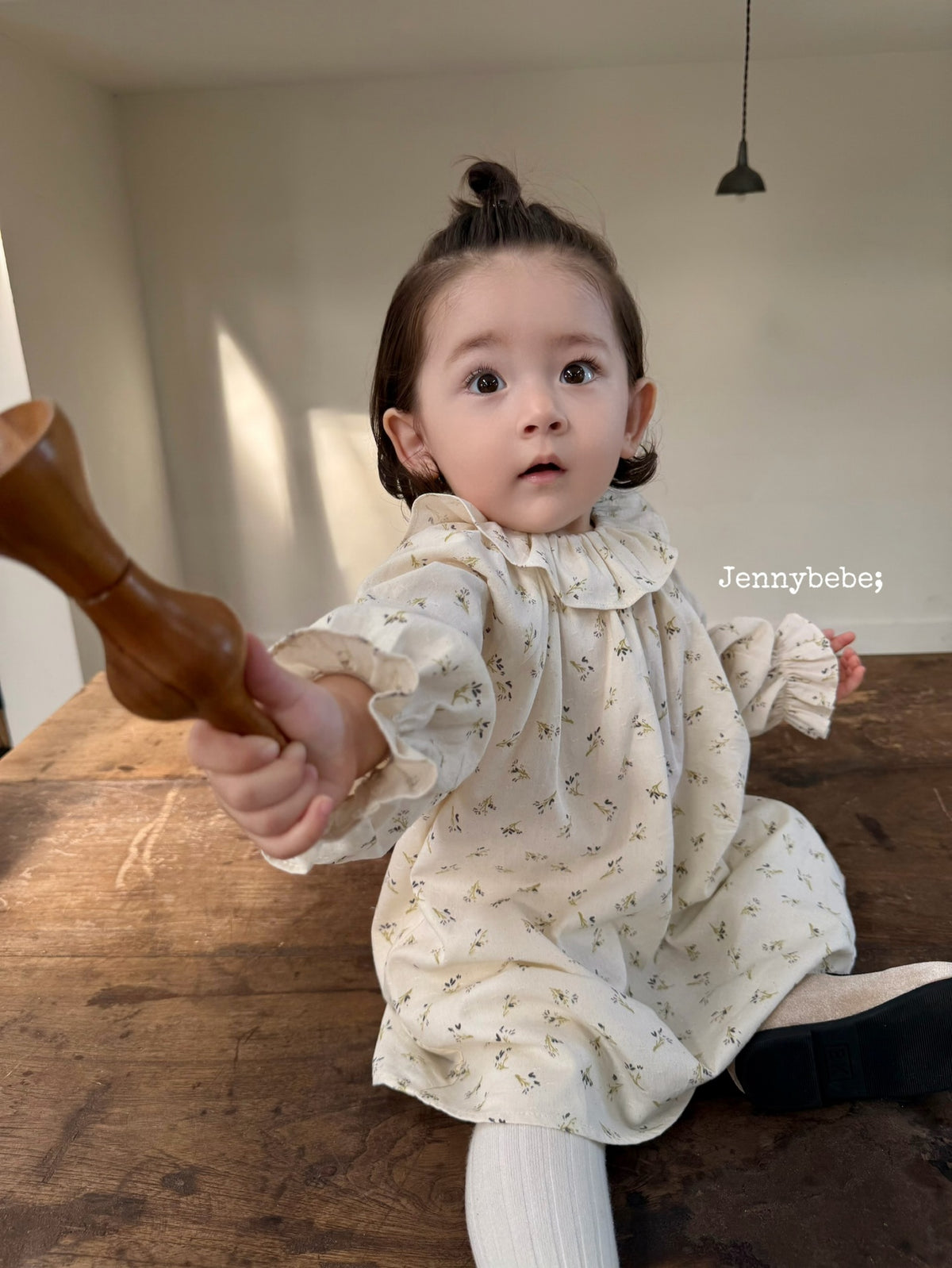 Kids' Floral Ruffle Collar Long-Sleeve Dress [mh0014320]