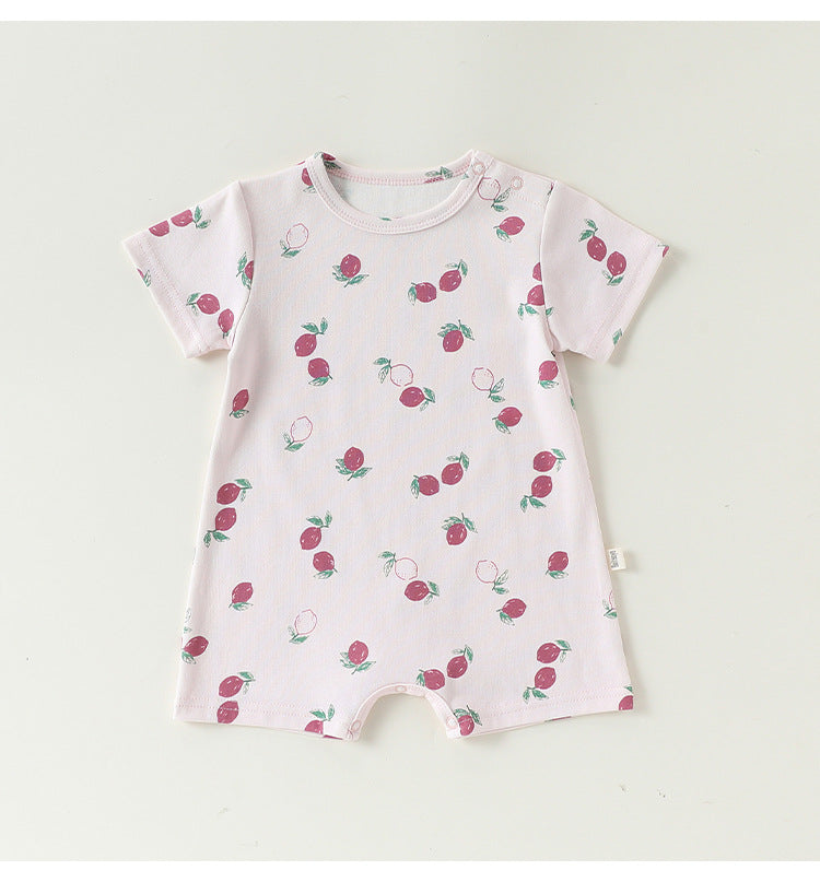 Fruit Pattern Cotton Romper フルーツ 半袖ロンパース【mh0013044】