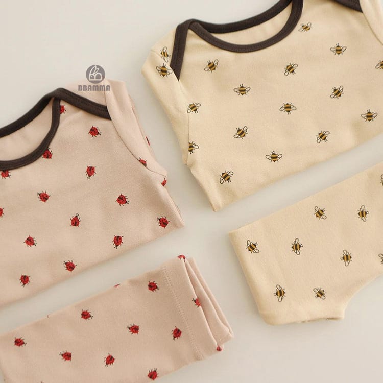 Insect Pattern Setup 長袖Tシャツ ＆ ロングパンツ【mh0000346】 BBAMMA ロンパースセットアップ