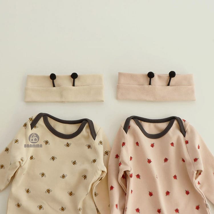 Insect Pattern Setup 長袖Tシャツ ＆ ロングパンツ【mh0000346】 BBAMMA ロンパースセットアップ