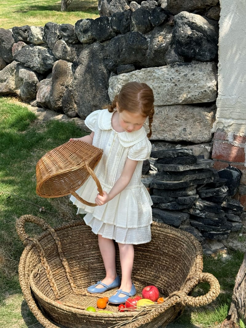 Jacquard Pleated Peter Pan Collar Dress ジャガード 襟付き 半袖ワンピース【mh0012801】 Chengle 半袖ワンピース