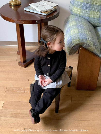 長袖セットアップ 長袖セットアップ ニットカーディガン ペプラム ギンガムチェック ワイドパンツ 2点セット【mh0011531】