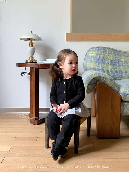 長袖セットアップ 長袖セットアップ ニットカーディガン ペプラム ギンガムチェック ワイドパンツ 2点セット【mh0011531】