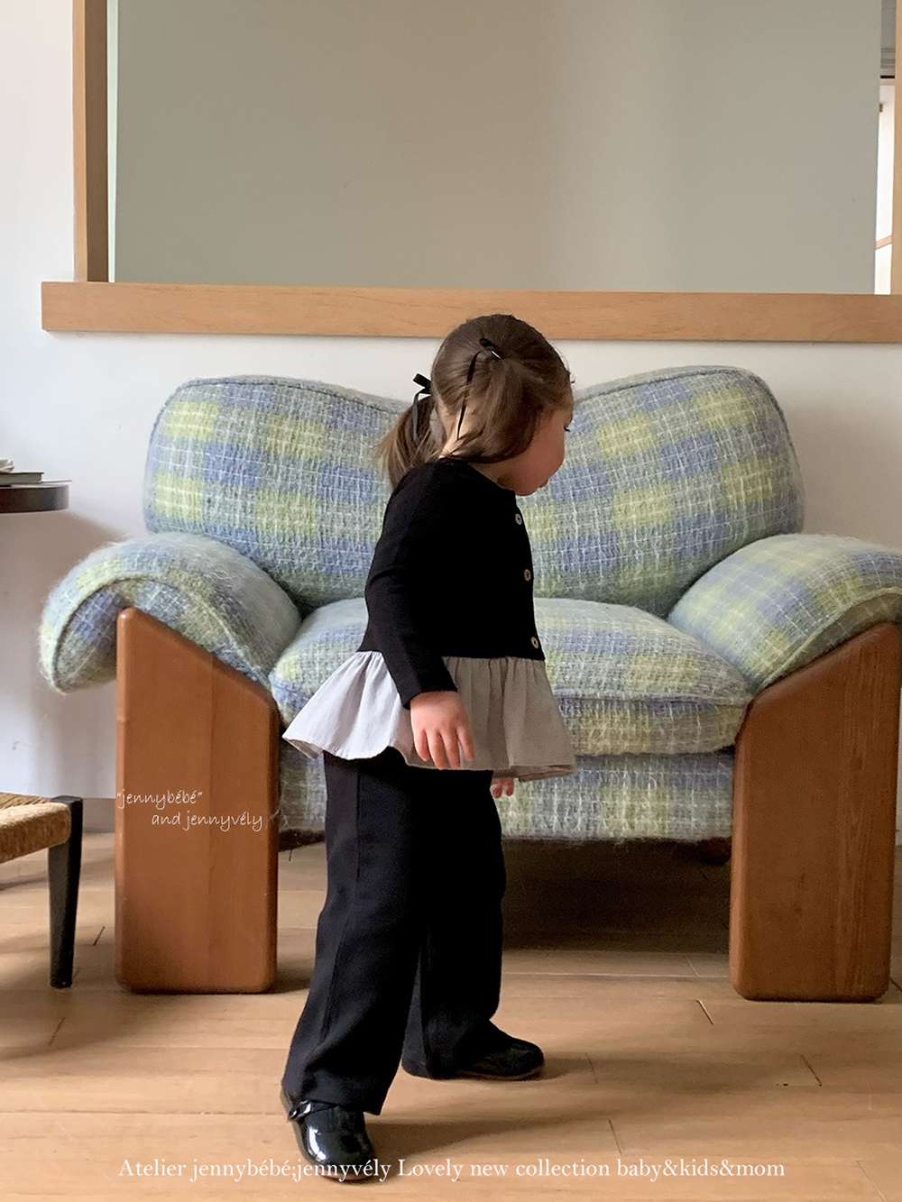 長袖セットアップ 長袖セットアップ ニットカーディガン ペプラム ギンガムチェック ワイドパンツ 2点セット【mh0011531】