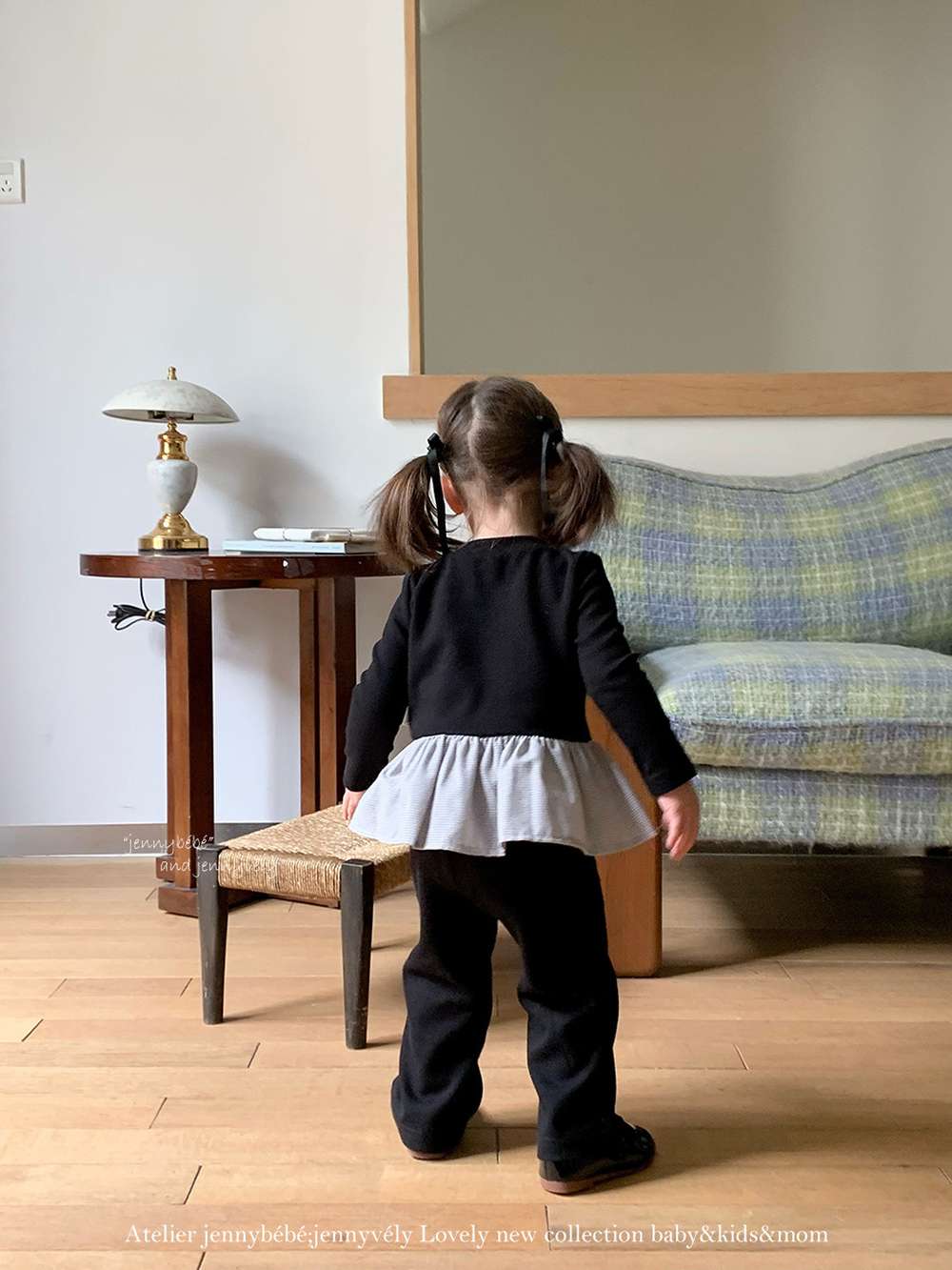 長袖セットアップ 長袖セットアップ ニットカーディガン ペプラム ギンガムチェック ワイドパンツ 2点セット【mh0011531】