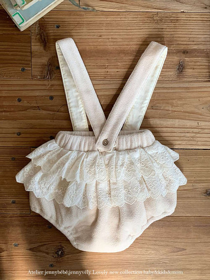 長袖セットアップ 長袖セットアップ フリース素材 丸襟ブラウス フリルかぼちゃパンツ 2点セット 防寒【mh0011532】