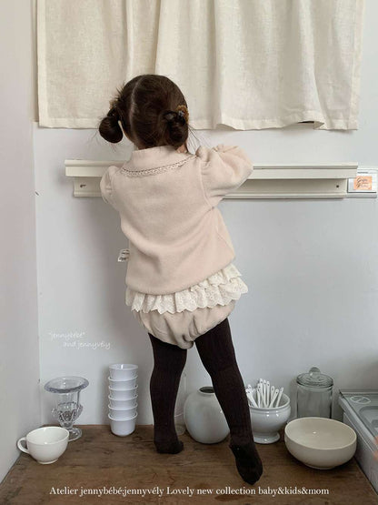 長袖セットアップ 長袖セットアップ フリース素材 丸襟ブラウス フリルかぼちゃパンツ 2点セット 防寒【mh0011532】