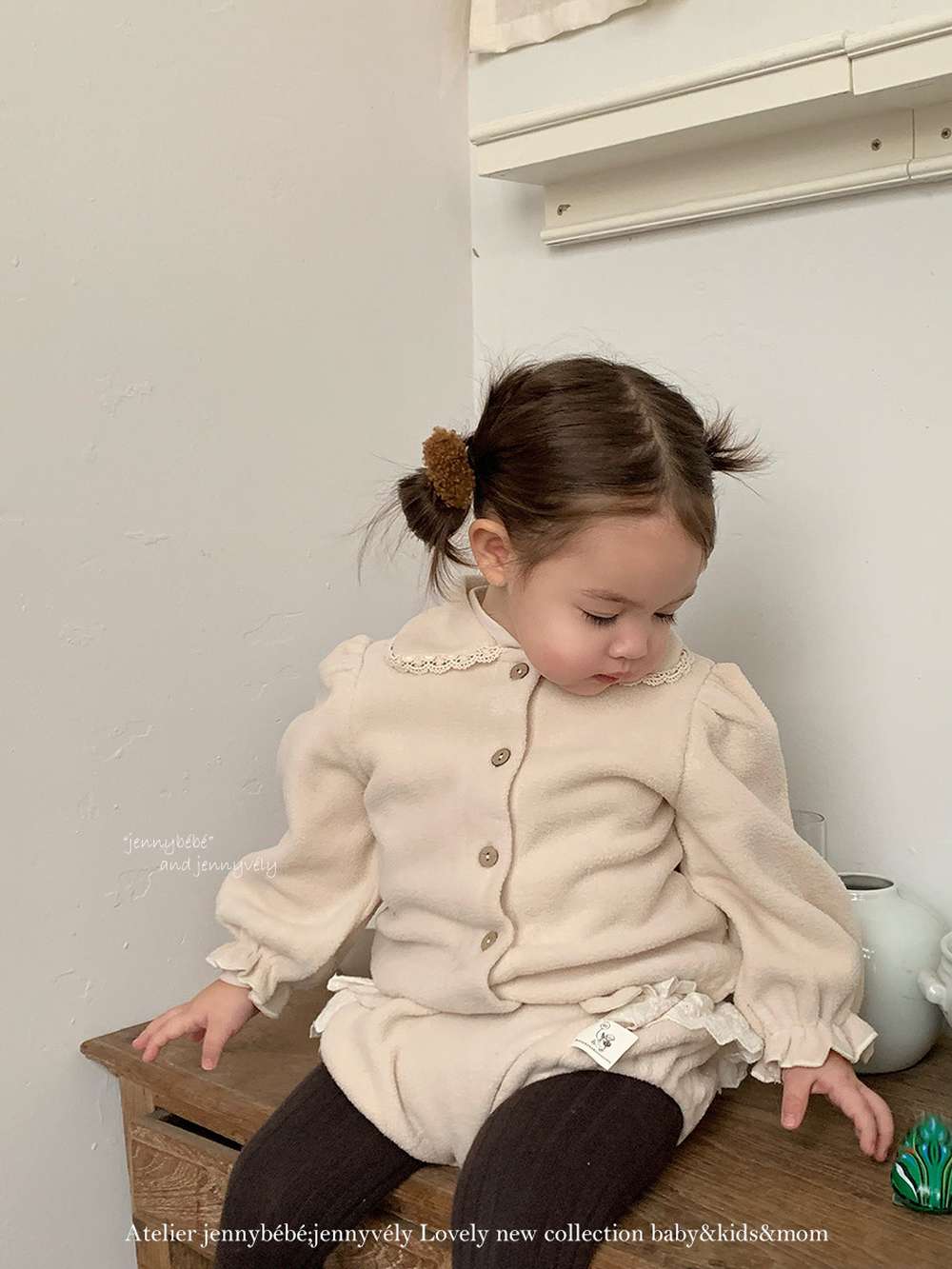 長袖セットアップ 長袖セットアップ フリース素材 丸襟ブラウス フリルかぼちゃパンツ 2点セット 防寒【mh0011532】