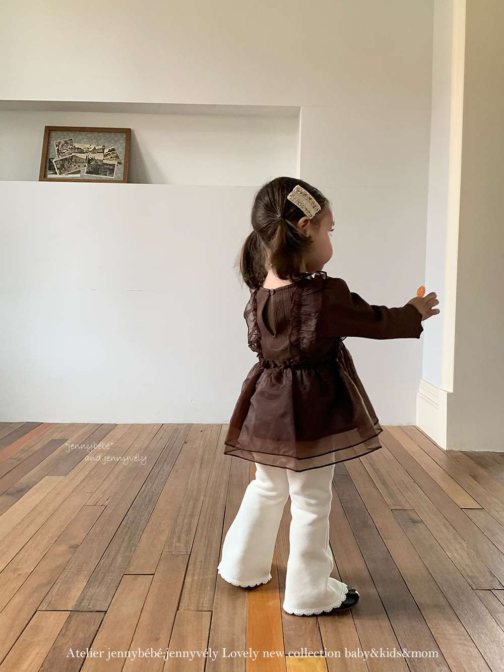 長袖セットアップ チュールレイヤード 長袖トップス 裏起毛 フレアパンツ セットアップ【mh0011527】