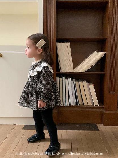 長袖ロンパース 長袖ロンパース スカート付き レースデザイン ベビーファッション【mh0011528】