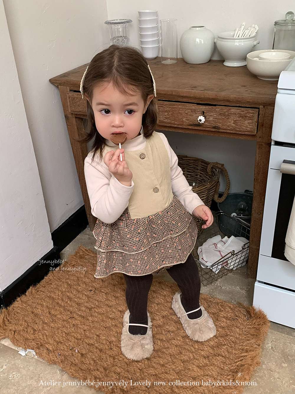 ロンパースセットアップ ノースリーブロンパース コーデュロイ チェック柄 フリルスカート【mh0011533】