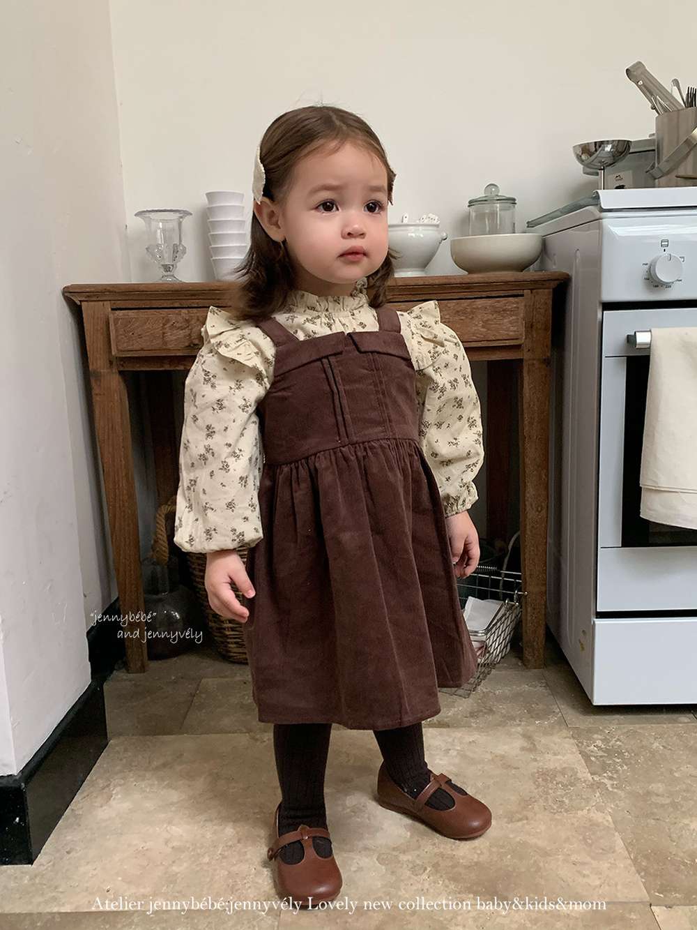 長袖セットアップ ボアベスト/長袖ブラウス/ノースリーブワンピース セットアップ 別売 コーデュロイ 小花柄【mh0011534】