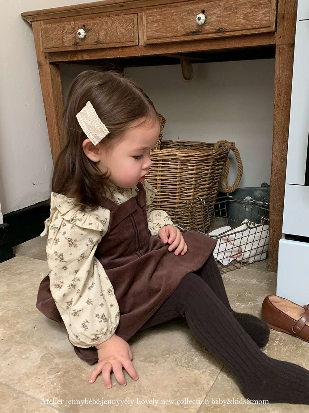 長袖セットアップ ボアベスト/長袖ブラウス/ノースリーブワンピース セットアップ 別売 コーデュロイ 小花柄【mh0011534】