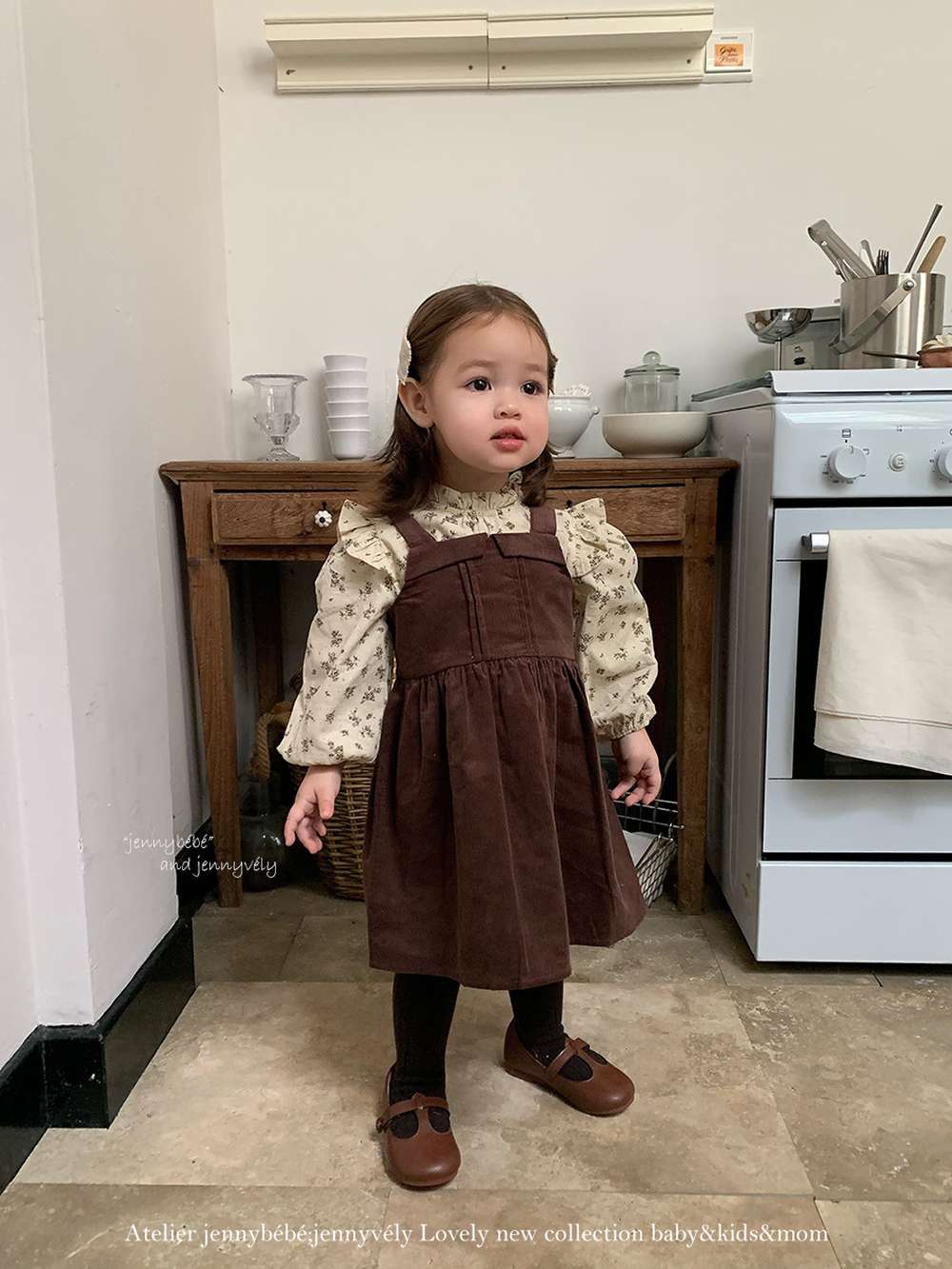 長袖セットアップ ボアベスト/長袖ブラウス/ノースリーブワンピース セットアップ 別売 コーデュロイ 小花柄【mh0011534】