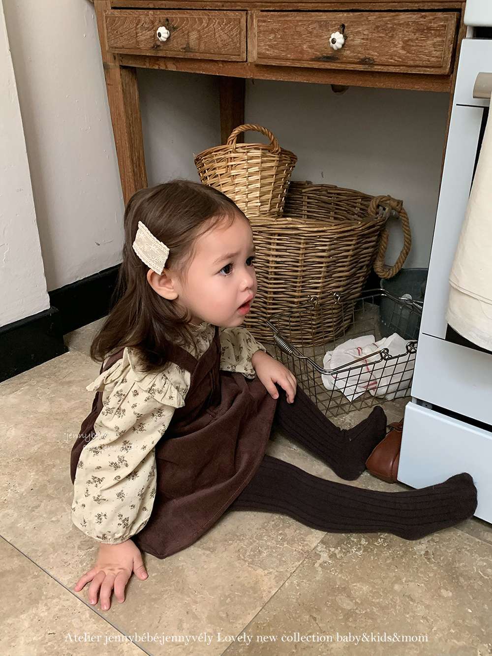 長袖セットアップ ボアベスト/長袖ブラウス/ノースリーブワンピース セットアップ 別売 コーデュロイ 小花柄【mh0011534】