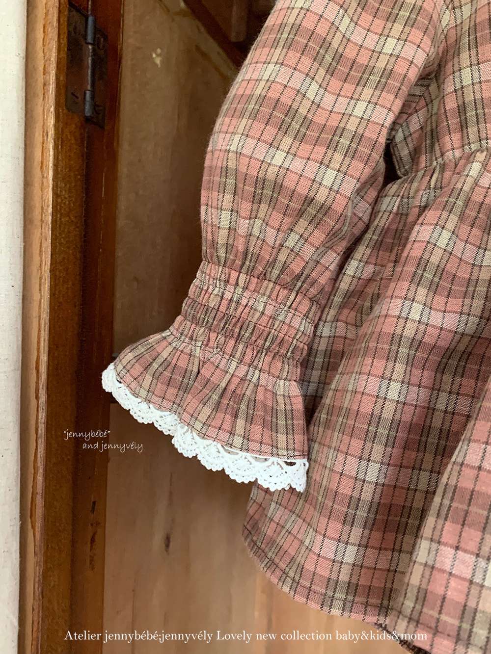 長袖ロンパース 長袖ロンパース チェック柄 レースフリル ブラウス風トップス ブルマ ボディスーツ【mh0011537】