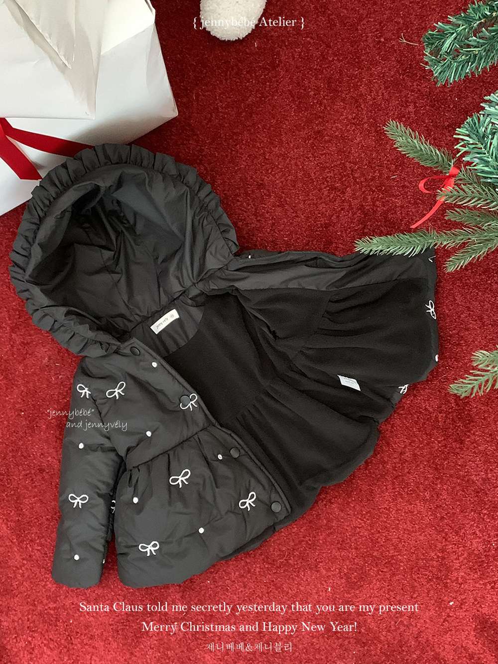 ショートコート・ジャケット・ジャンパー 長袖アウター 中綿ダウンジャケット リボン柄 フード付き ペプラム ブルゾン【mh0011539】