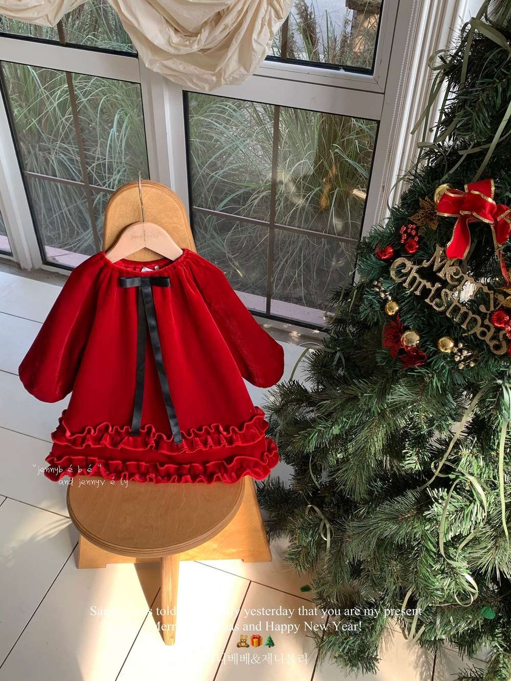 長袖ワンピース 長袖ワンピース ベロア素材 レッドカラー フリルティアード パーティドレス【mh0011543】