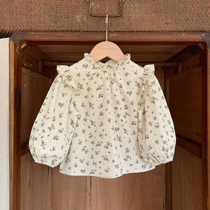 長袖セットアップ Top / 73CM ボアベスト/長袖ブラウス/ノースリーブワンピース セットアップ 別売 コーデュロイ 小花柄【mh0011534】