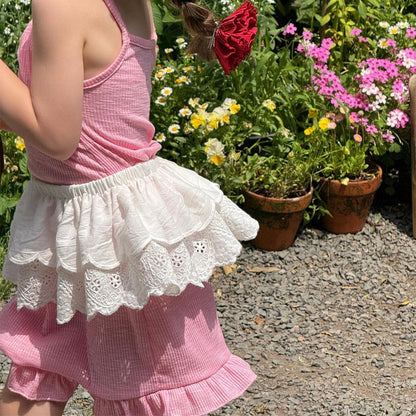 スカート Beige / M ダブルレースエプロンスカート【mh0009888】