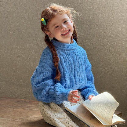 ニット・セーター Blue / 90cm ニットセーター ルーズ オーバーシルエット プルオーバー【mh0011772】