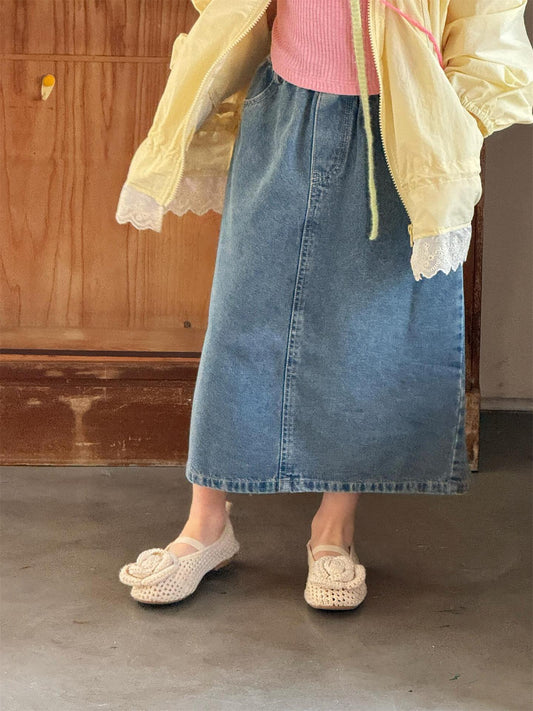 スカート Blue / 90cm Retro Casual Denim Skirt レトロ デニムスカート【mh0012216】