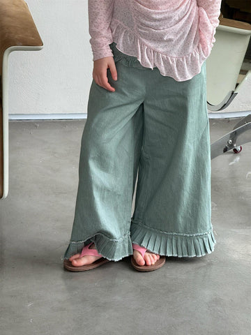 デニムパンツ Casual Denim Wide Leg Pants デニム ワイドパンツ【mh0012221】