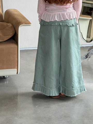 デニムパンツ Casual Denim Wide Leg Pants デニム ワイドパンツ【mh0012221】