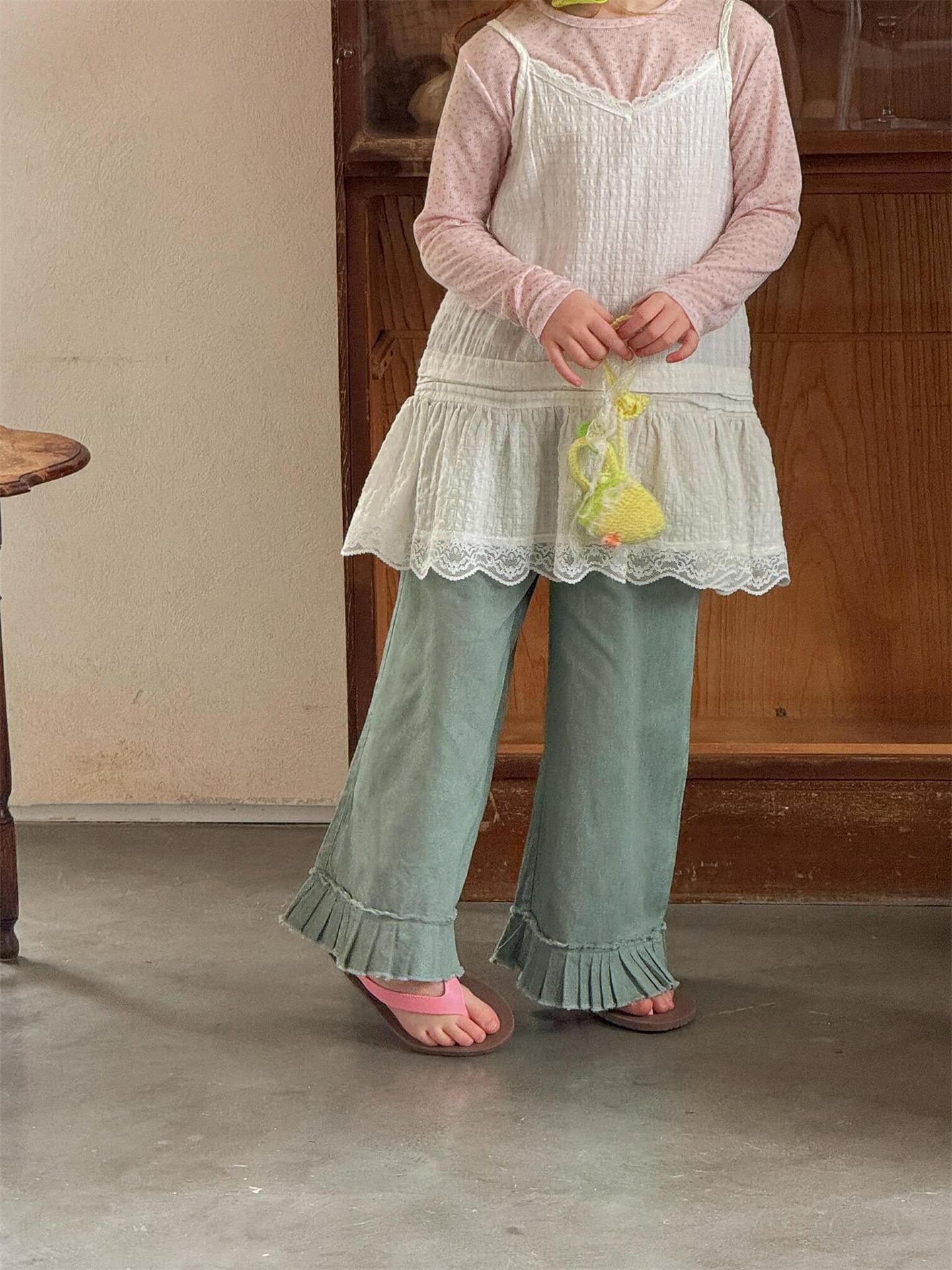 デニムパンツ Casual Denim Wide Leg Pants デニム ワイドパンツ【mh0012221】