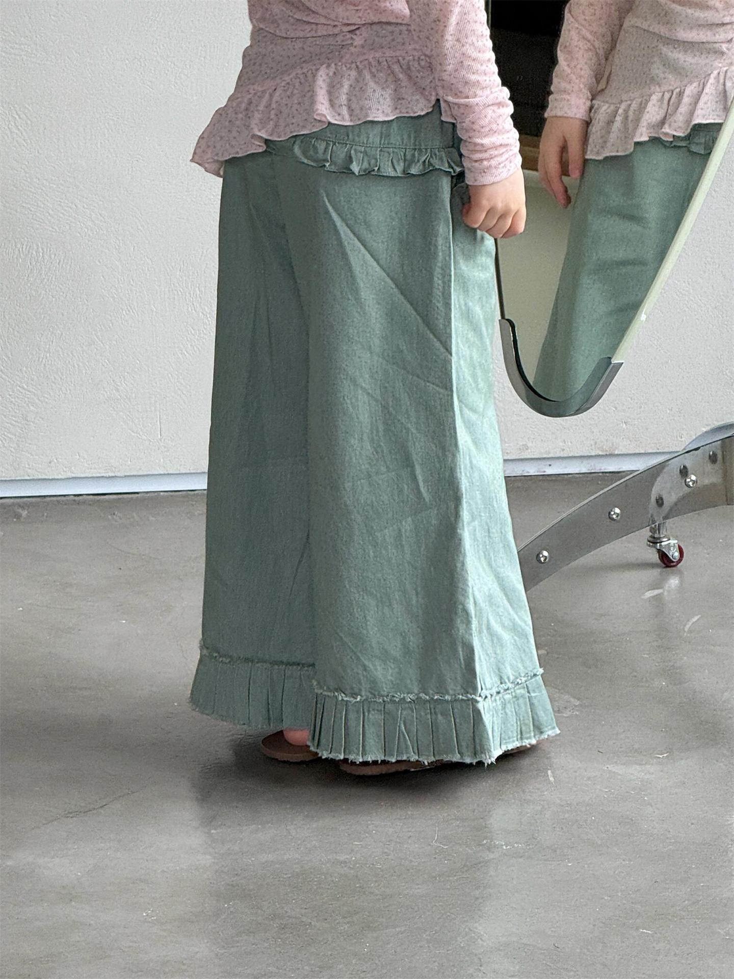 デニムパンツ Casual Denim Wide Leg Pants デニム ワイドパンツ【mh0012221】
