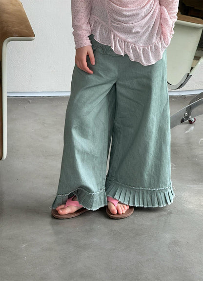 デニムパンツ Casual Denim Wide Leg Pants デニム ワイドパンツ【mh0012221】