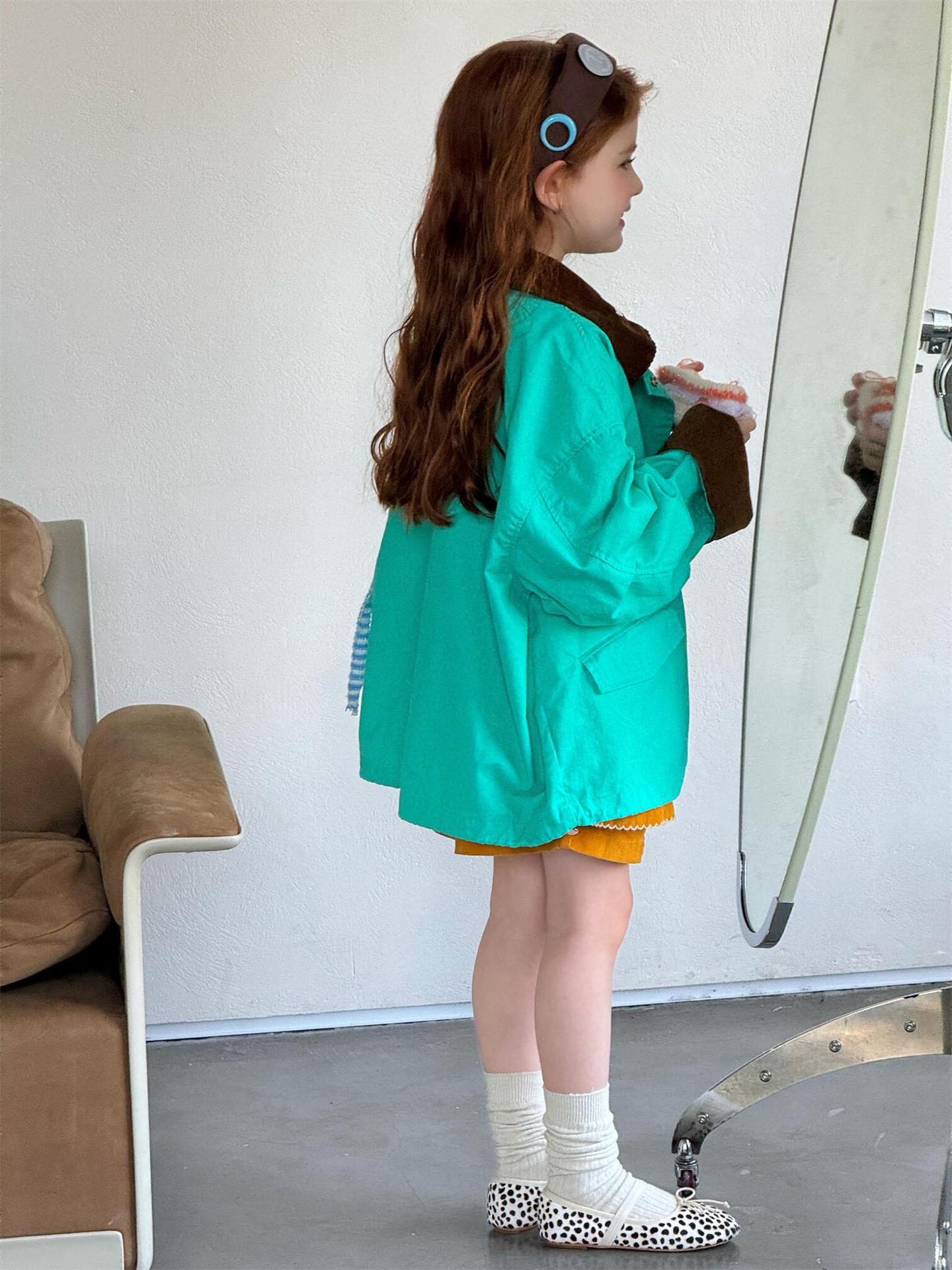 ショートコート・ジャケット・ジャンパー Contrast Color Lapel Casual Jacket バイカラー ラペル カジュアルジャケット【mh0012211】