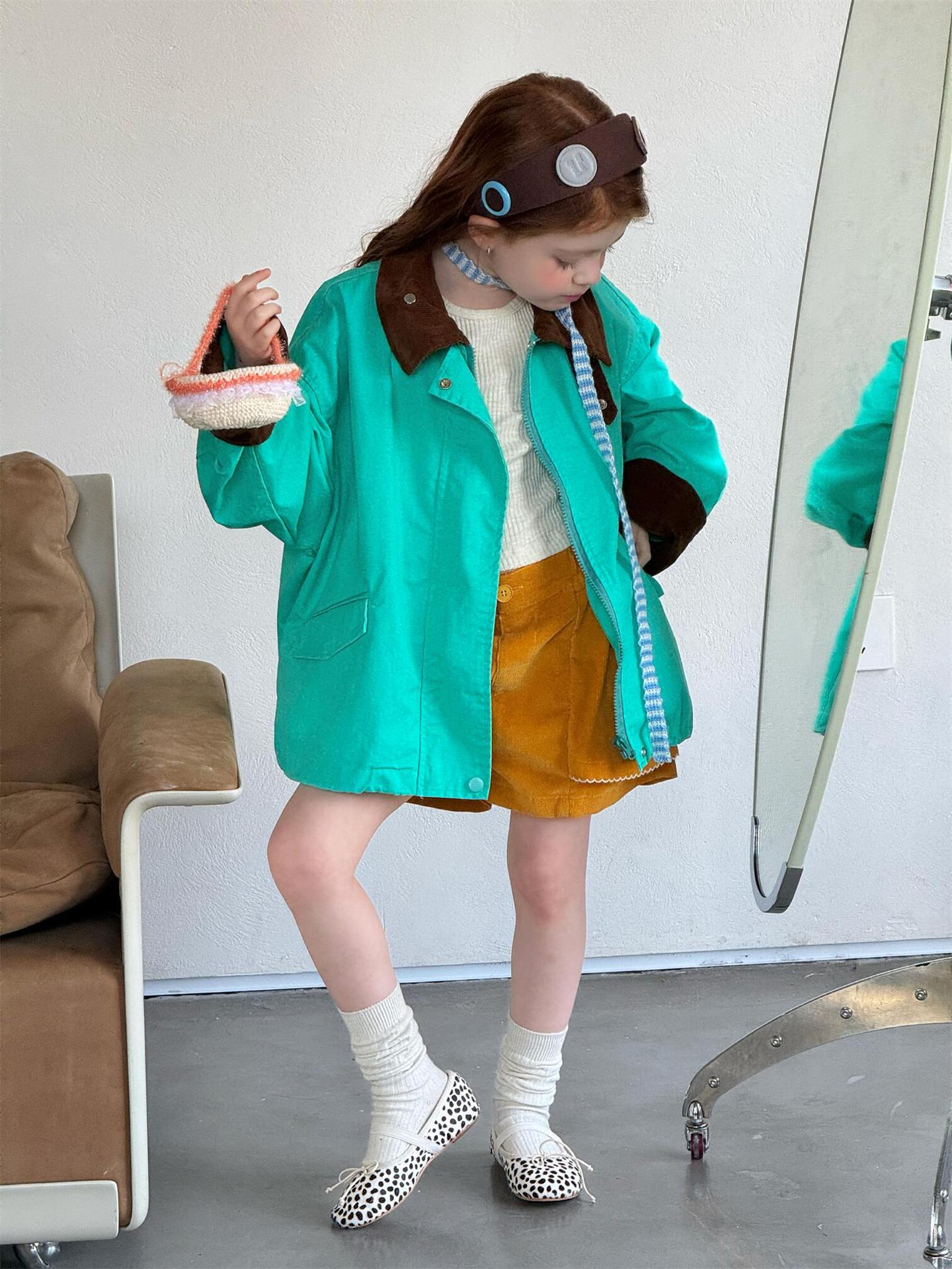 ショートコート・ジャケット・ジャンパー Contrast Color Lapel Casual Jacket バイカラー ラペル カジュアルジャケット【mh0012211】