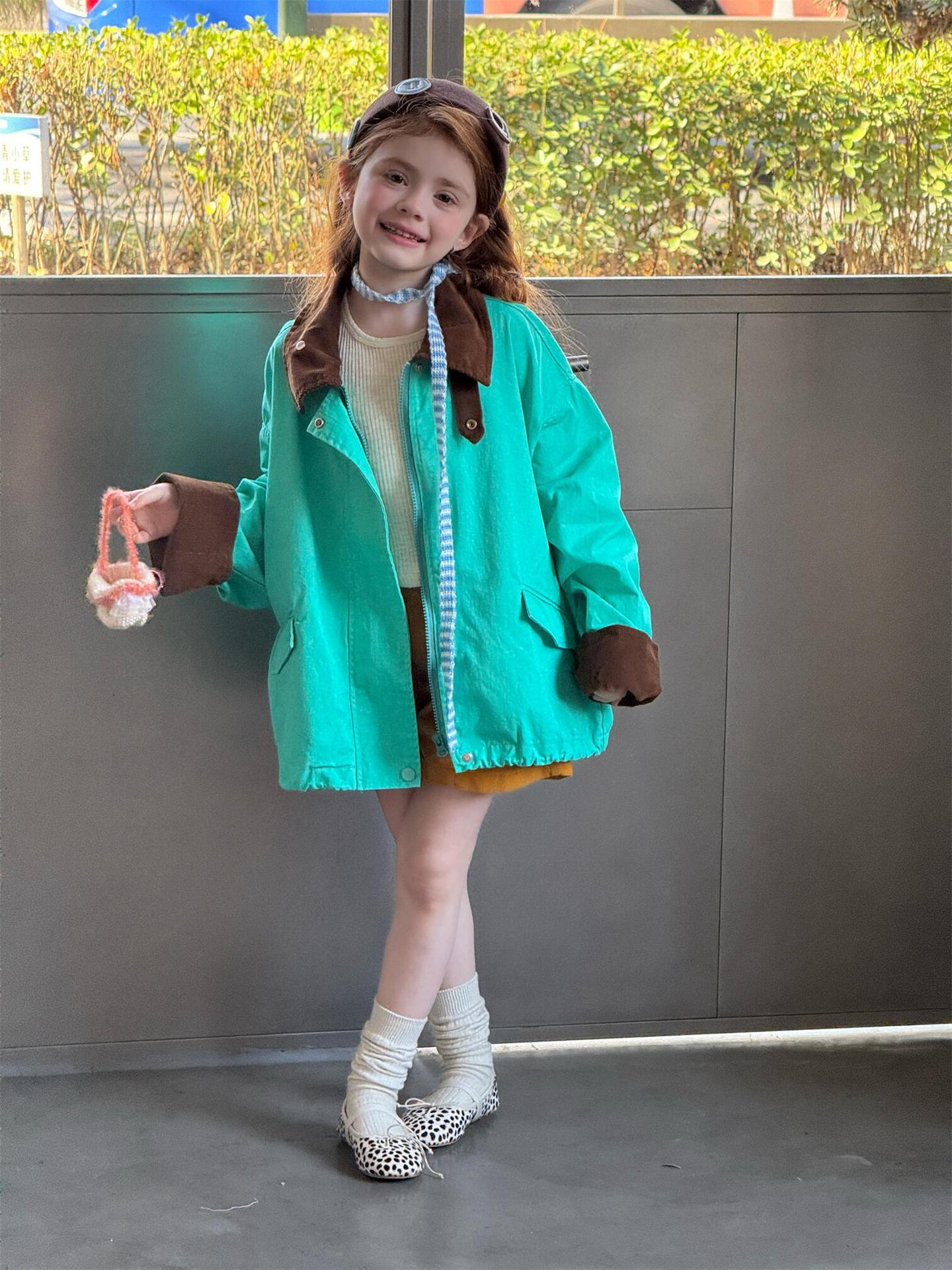 ショートコート・ジャケット・ジャンパー Contrast Color Lapel Casual Jacket バイカラー ラペル カジュアルジャケット【mh0012211】