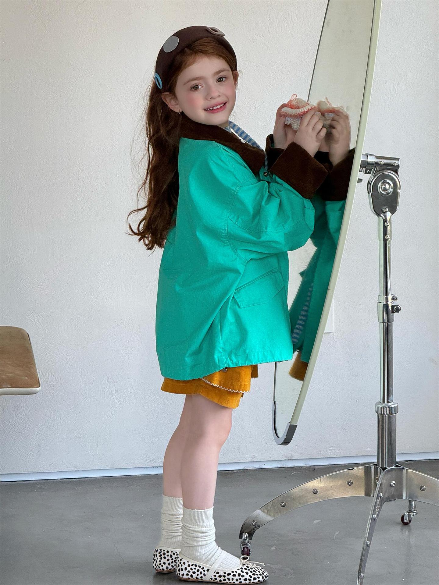 ショートコート・ジャケット・ジャンパー Contrast Color Lapel Casual Jacket バイカラー ラペル カジュアルジャケット【mh0012211】