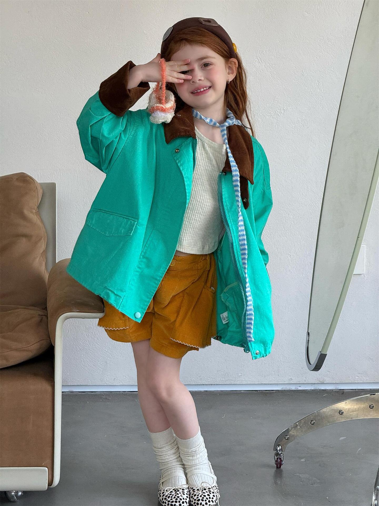 ショートコート・ジャケット・ジャンパー Contrast Color Lapel Casual Jacket バイカラー ラペル カジュアルジャケット【mh0012211】