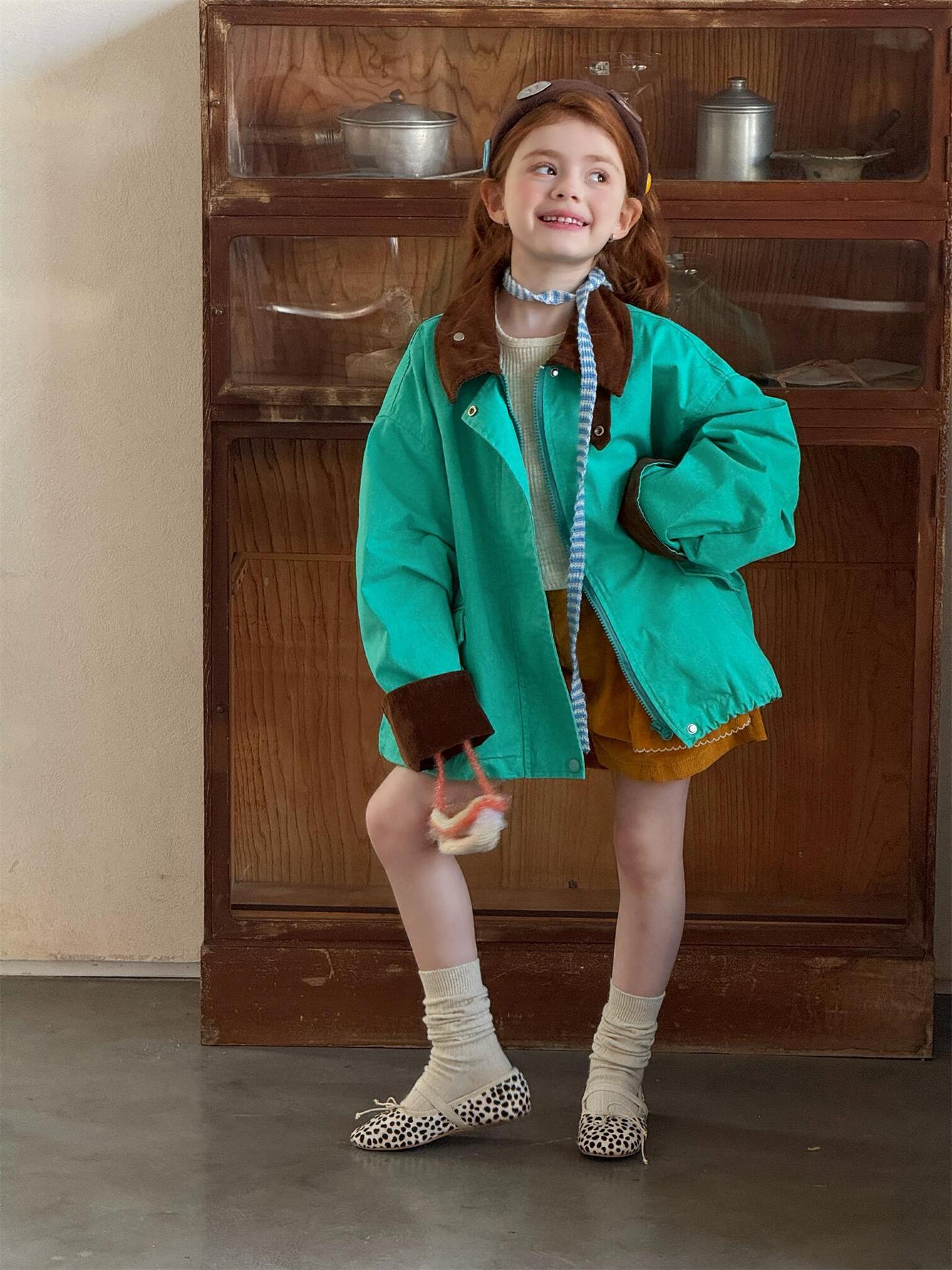 ショートコート・ジャケット・ジャンパー Contrast Color Lapel Casual Jacket バイカラー ラペル カジュアルジャケット【mh0012211】