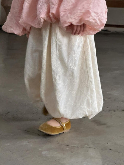 ロングパンツ・スウェットパンツ Creamy White / 90cm キッズパンツ レース刺繍ロングルーズバルーンパンツ【mh0009147】