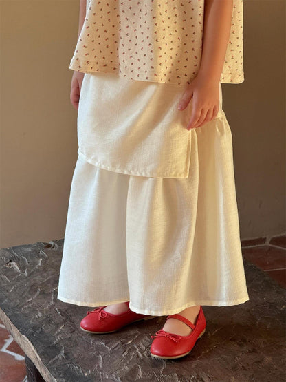 ロングパンツ・スウェットパンツ Creamy White / 90cm エプロンドッキングワイドフレアパンツ【mh0010266】