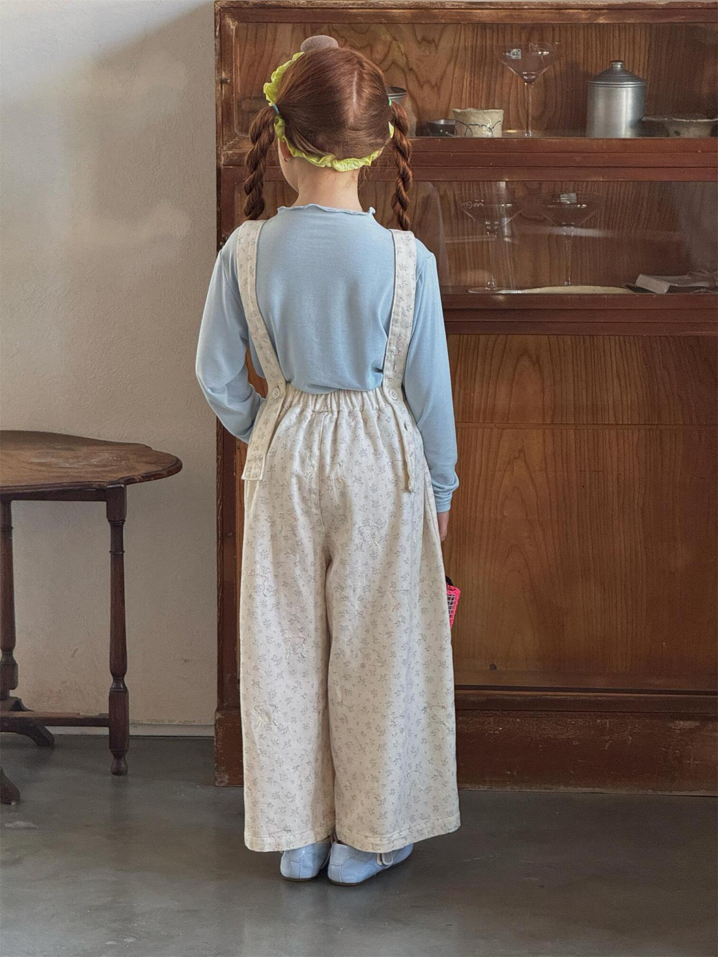 サロペットパンツ・サスペンダーパンツ Floral Embroidery Fresh Bib Pants 刺繍 サロペットパンツ【mh0012218】